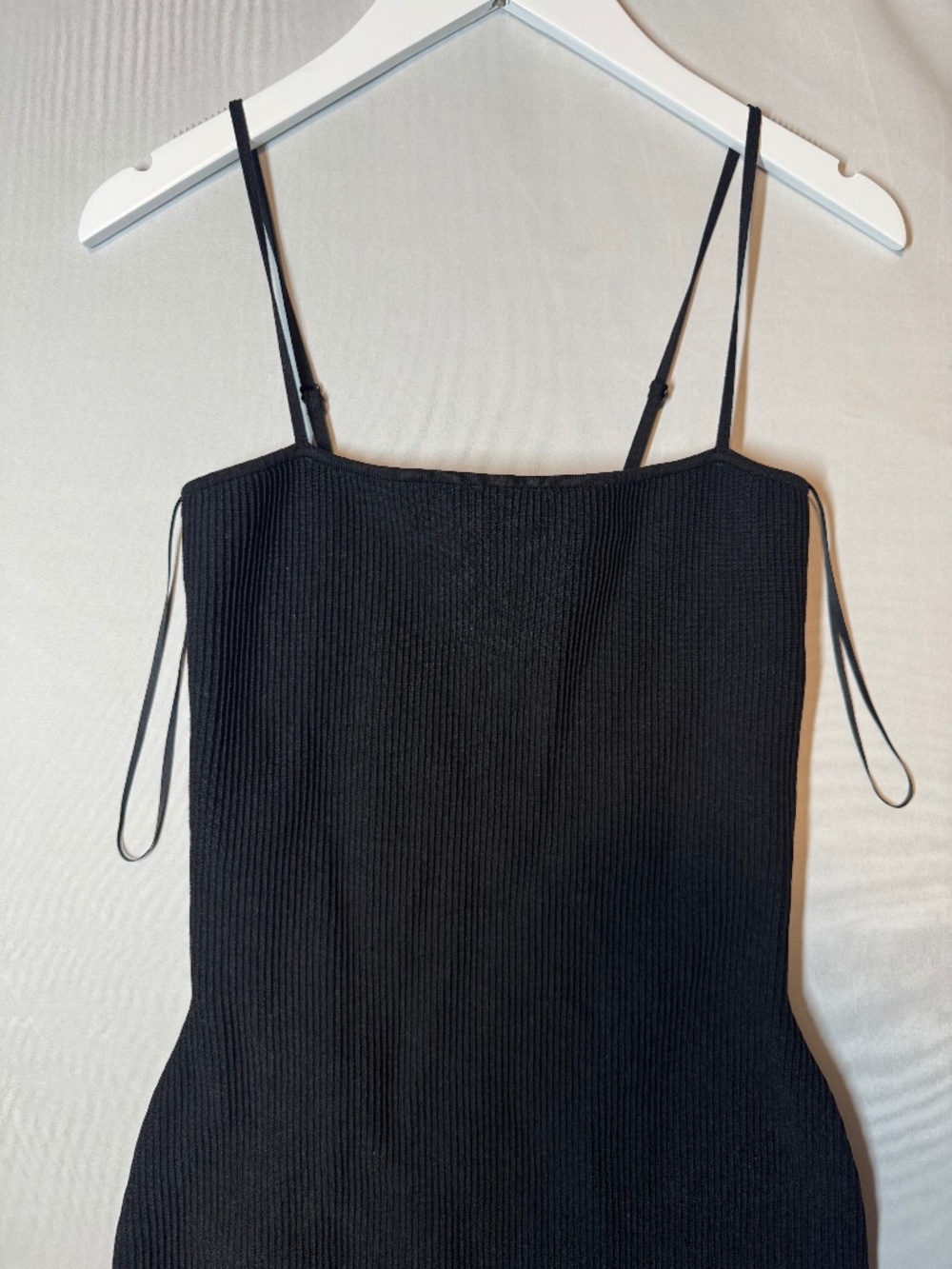 Aritzia Babaton Black Ribbed Bodycon Mini Dress Size M NWO